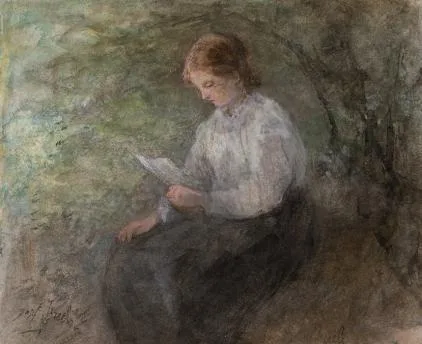 Jozef Israëls: Lezend meisje