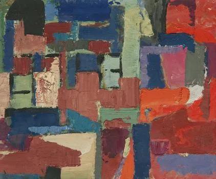 Jan Jordens: Compositie (met verso stilleven)