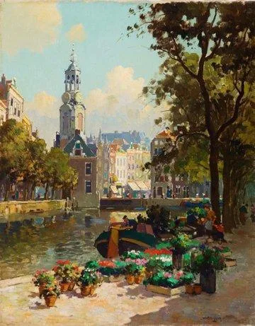 Knikker jr gezicht op de munttoren te amsterdam