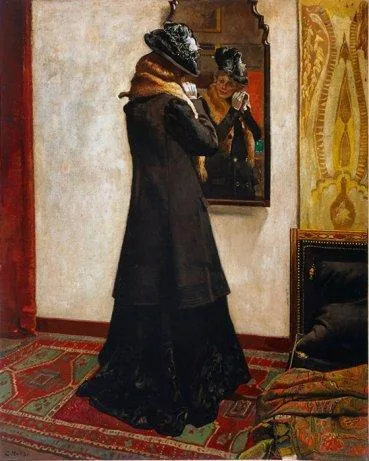 Kees Maks: Elegante dame voor de spiegel