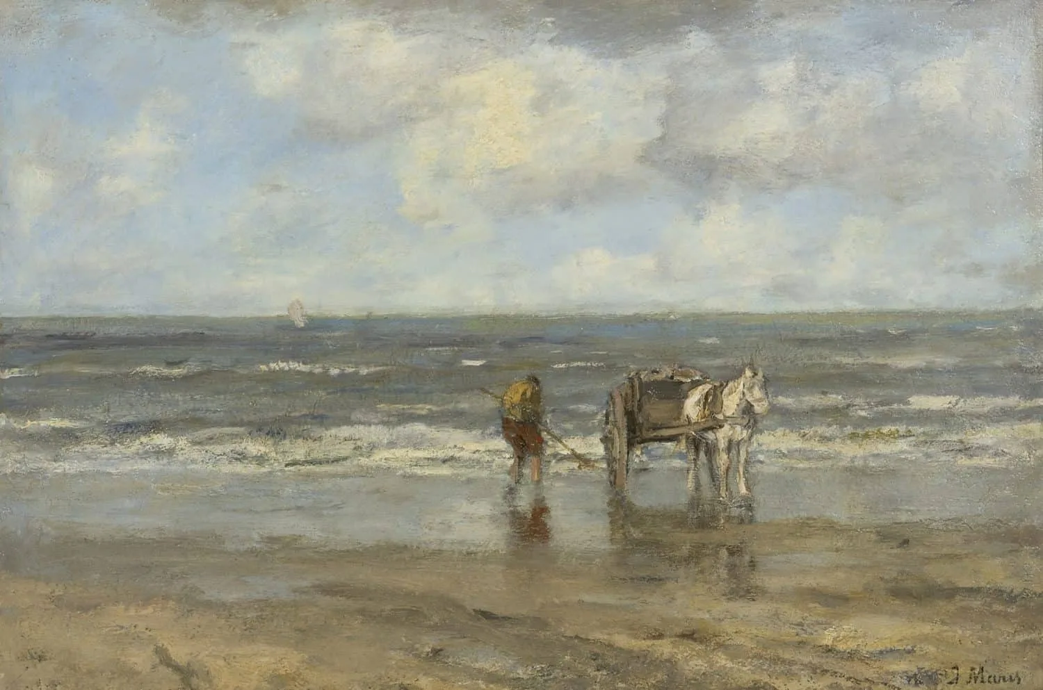 Jacob Maris: Schelpenvissers in de branding