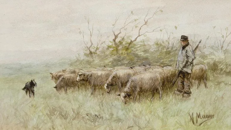 Anton Mauve: Herder met schaapskudde