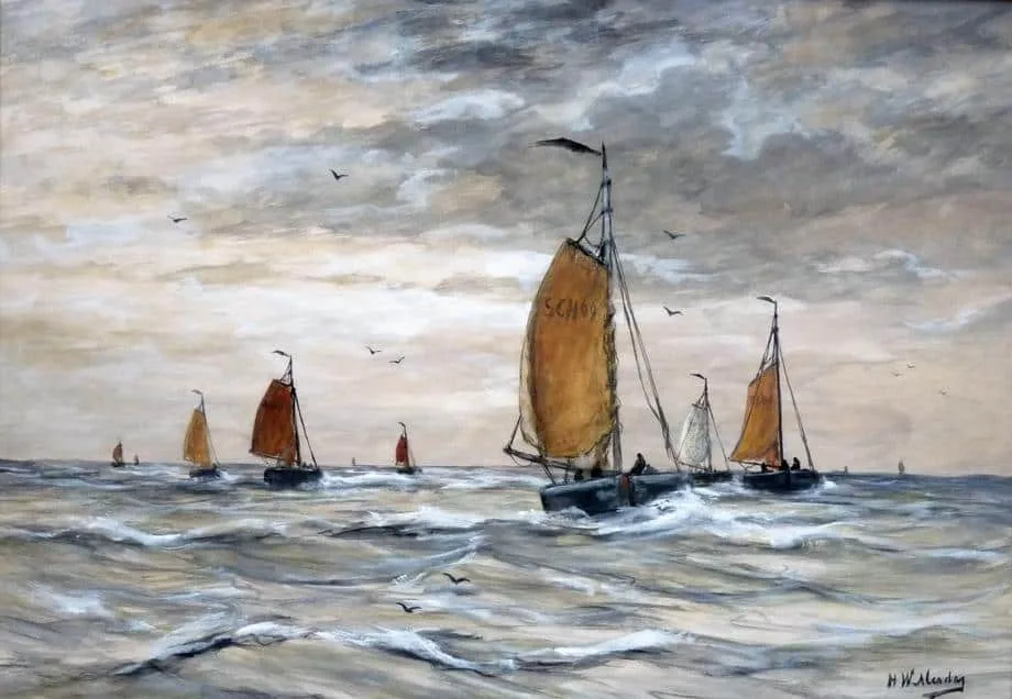 Hendrik Willem Mesdag: Bomschuiten op zee