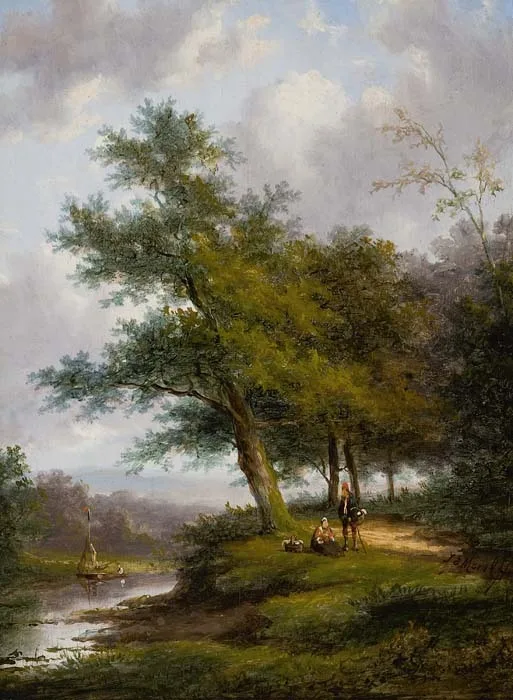Jan Evert Morel: Twee figuren langs de waterkant