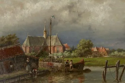 Hermanus Koekkoek: Gezicht op het dorp Spaarndam nabij Haarlem