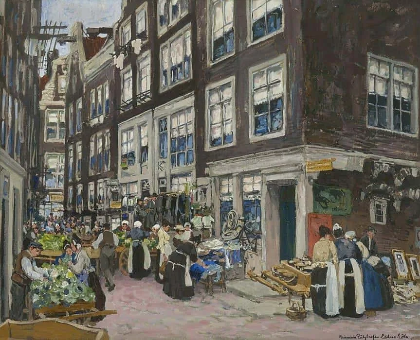 Bedrijvigheid in Amsterdams straatje