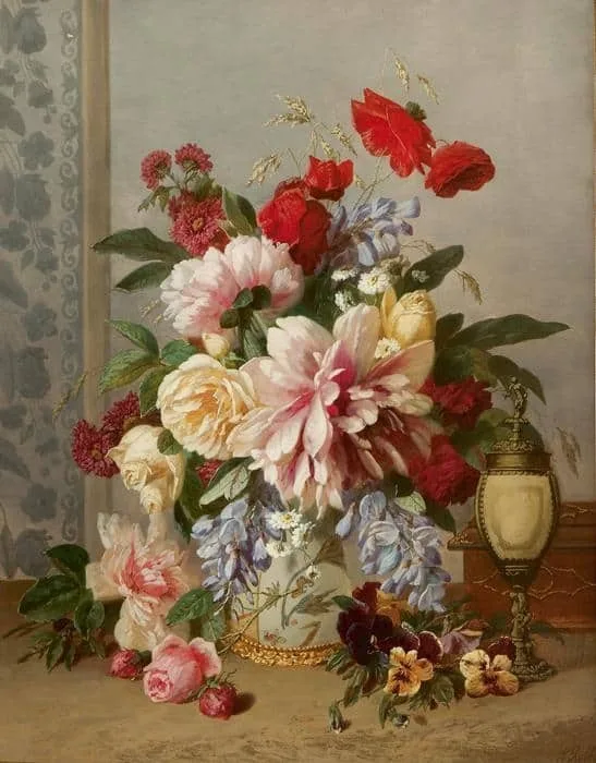 Stilleven van bloemen in een vaas