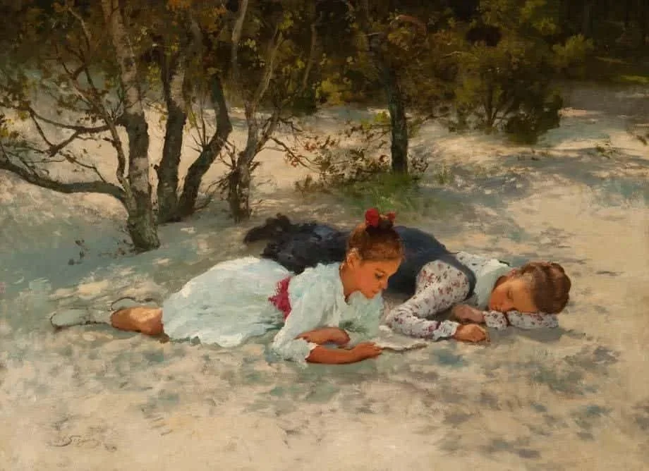 Hermann Seeger: Twee meisjes in de duinen