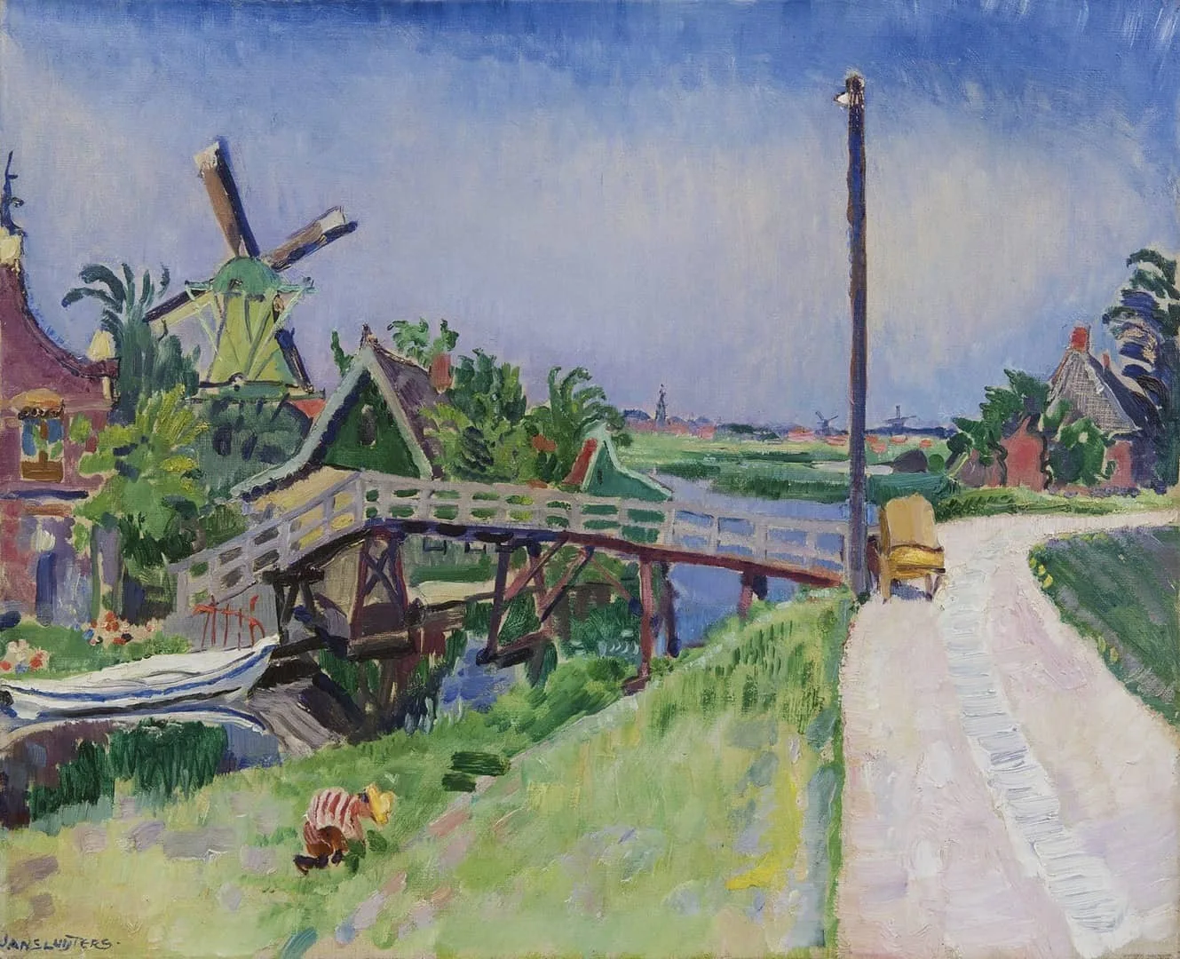 Jan Sluijters: De Westzanerdijk met molen De Tweeling