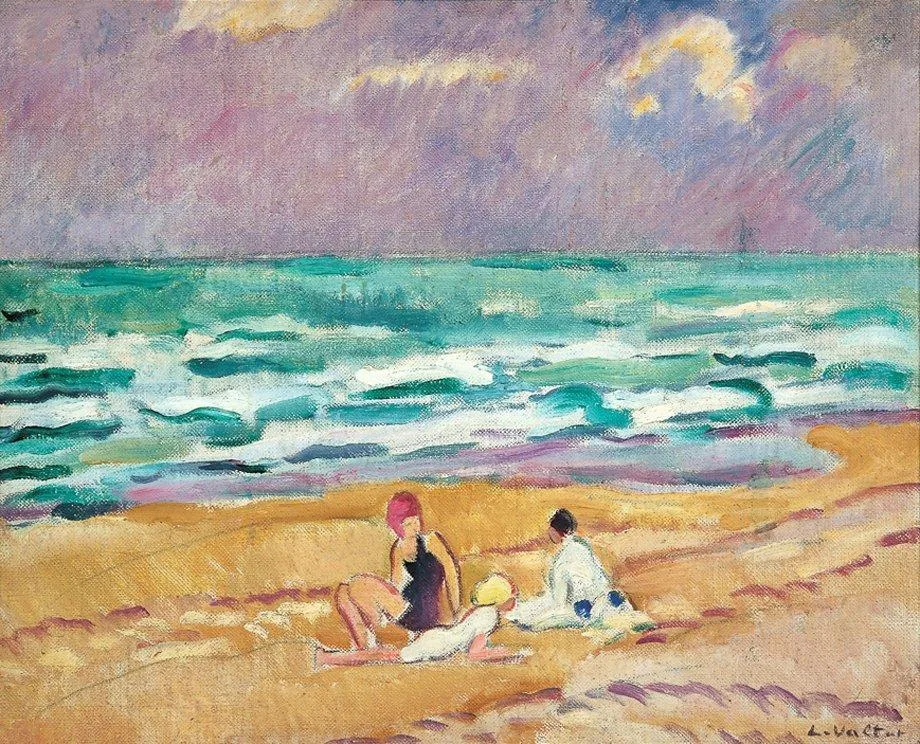 Drie dames op het strand