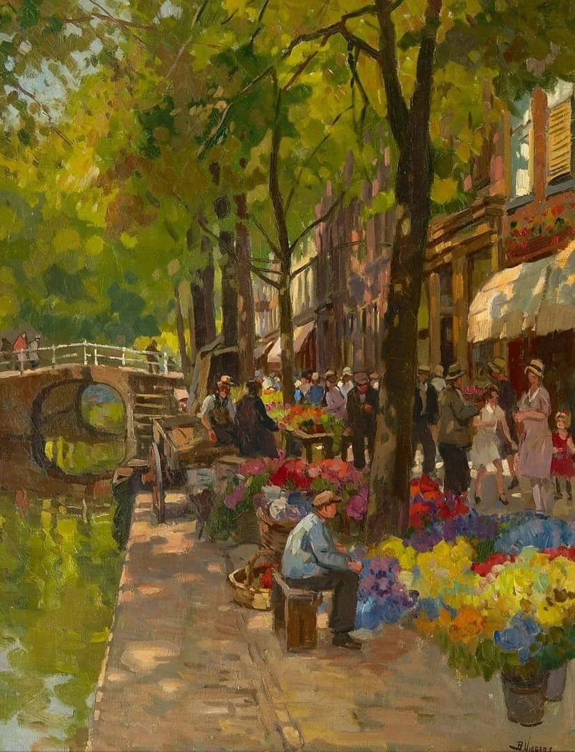 Ben Viegers: Bloemenmarkt in Delft