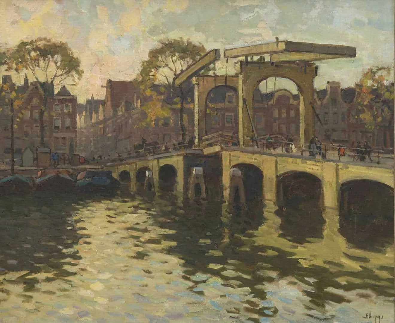 Ben Viegers: Gezicht op de Magere Brug in Amsterdam
