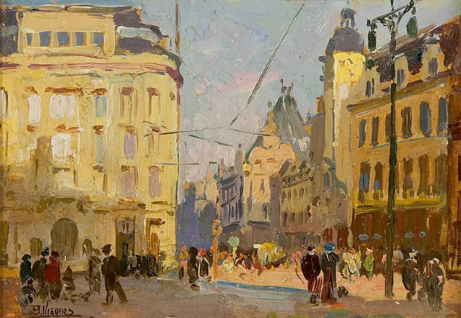 Ben Viegers: De Gravenstraat in Den Haag tijdens een zomerse dag