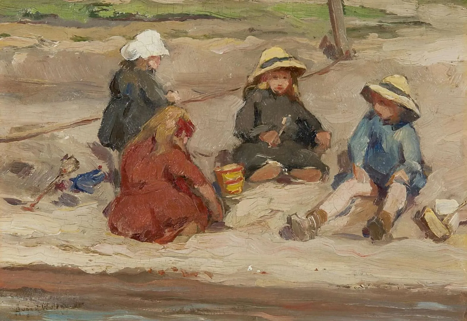 August Willem van Voorden: Een zonnige dag aan de waterkant