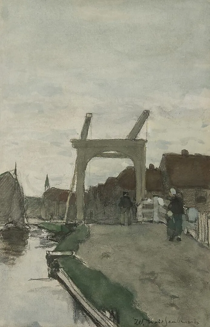 Hendrik Johannes Weissenbruch: De Teuntjesbrug bij Nieuwkoop
