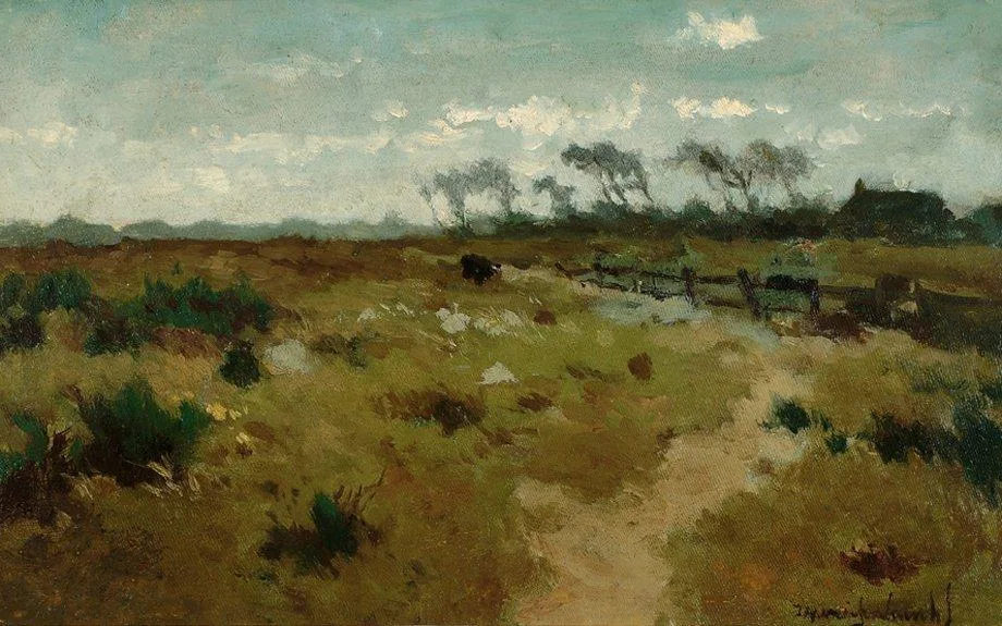 Hendrik Johannes Weissenbruch: Koe in een weids landschap