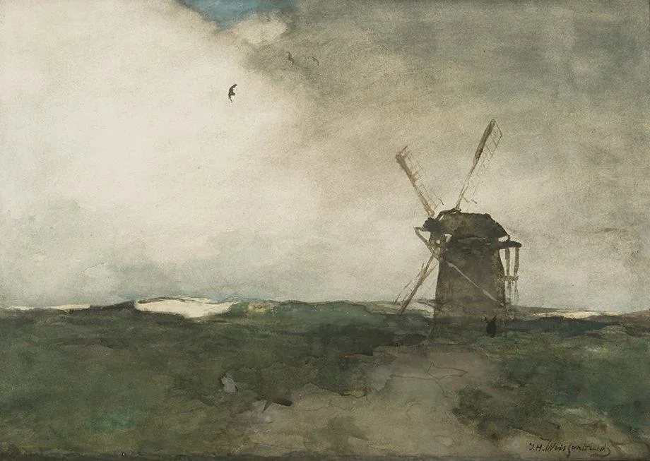 Hendrik Johannes Weissenbruch: Windmolen bij Dekkersduin