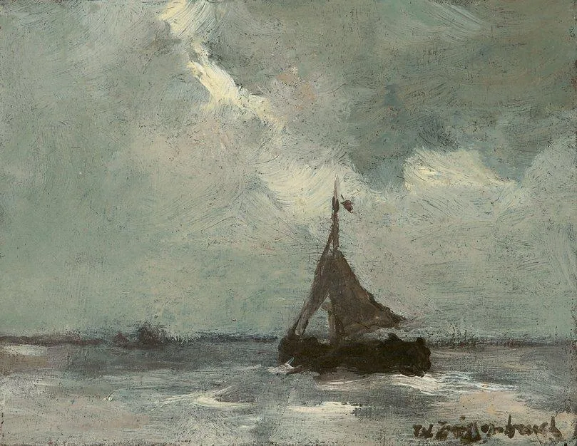 Hendrik Johannes Weissenbruch: Bomschuit op zee
