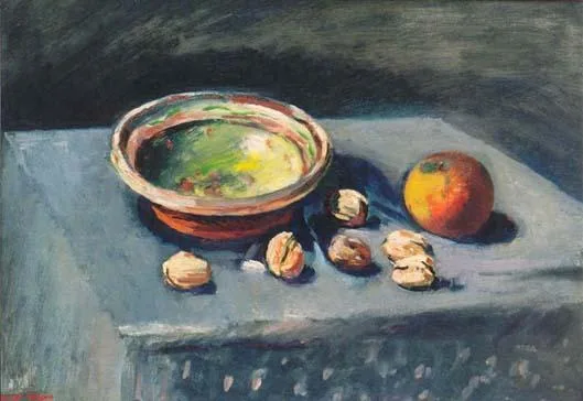Jan Wiegers: Stilleven met appels en noten
