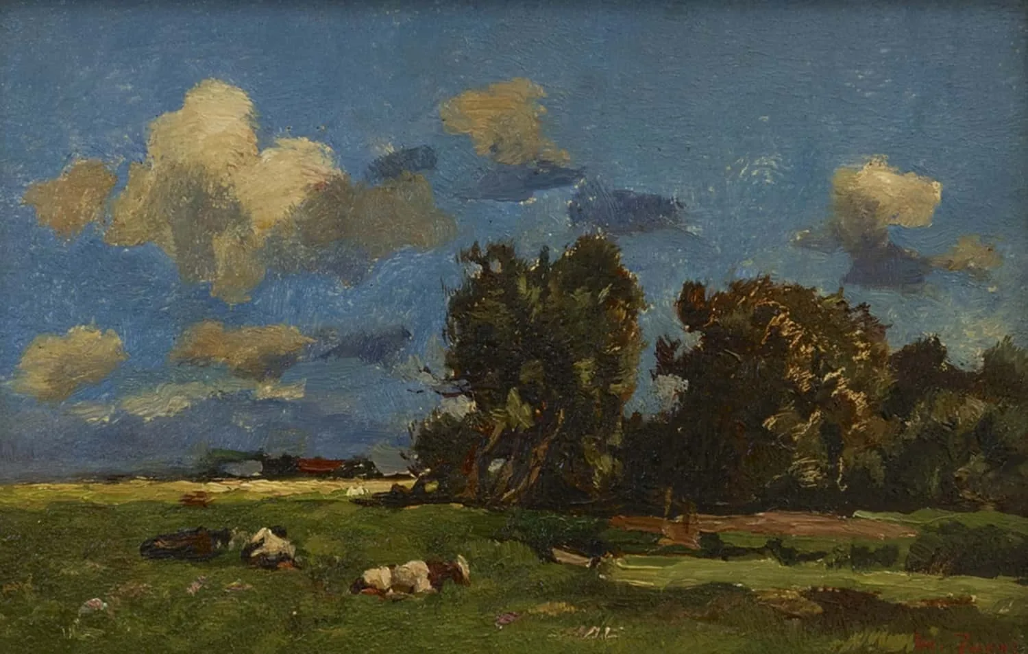 Willem de Zwart: Polderlandschap met koeien