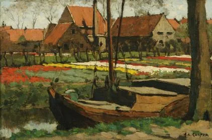 Anton Koster: Tulpenkwekerij aan de Kerklaan te Heemstede