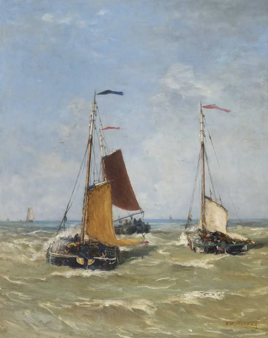 Hendrik Willem Mesdag: Bomschuiten op zee