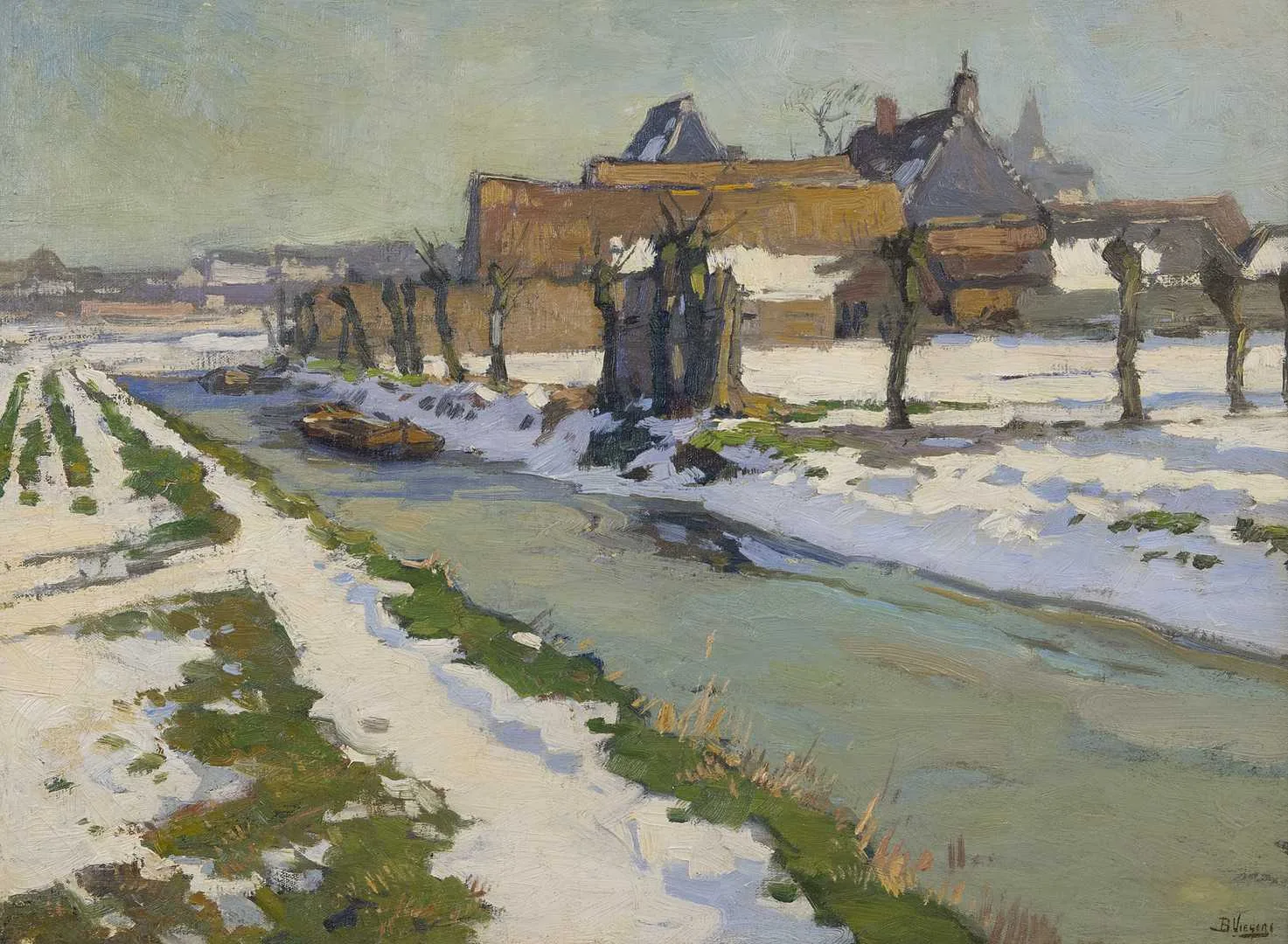 Ben Viegers: Knotwilgen in de winter, omgeving Sassenheim/Lisse