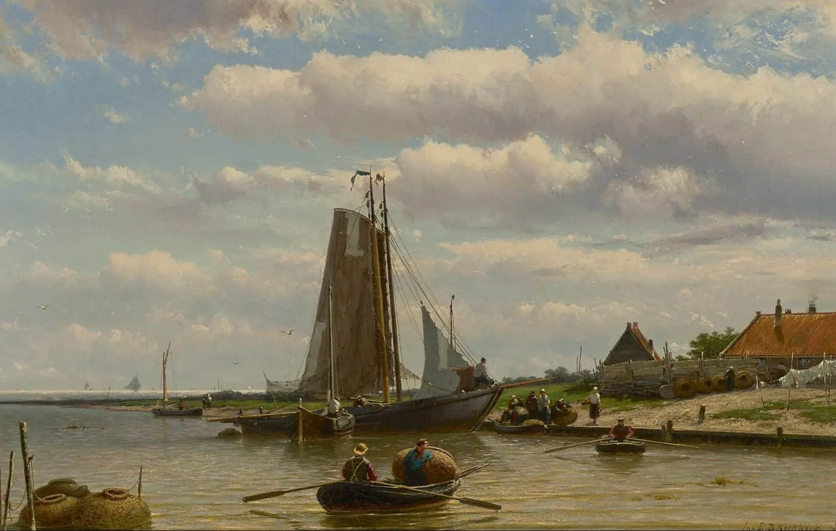 Johannes Hermanus Barend Koekkoek: Uitladen van de goederen