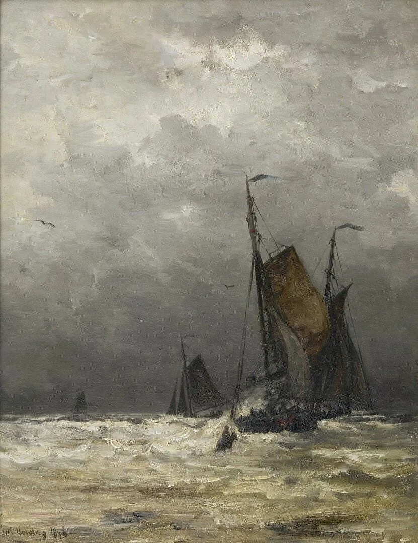 Hendrik Willem Mesdag: De terugkomst van de bomschuiten
