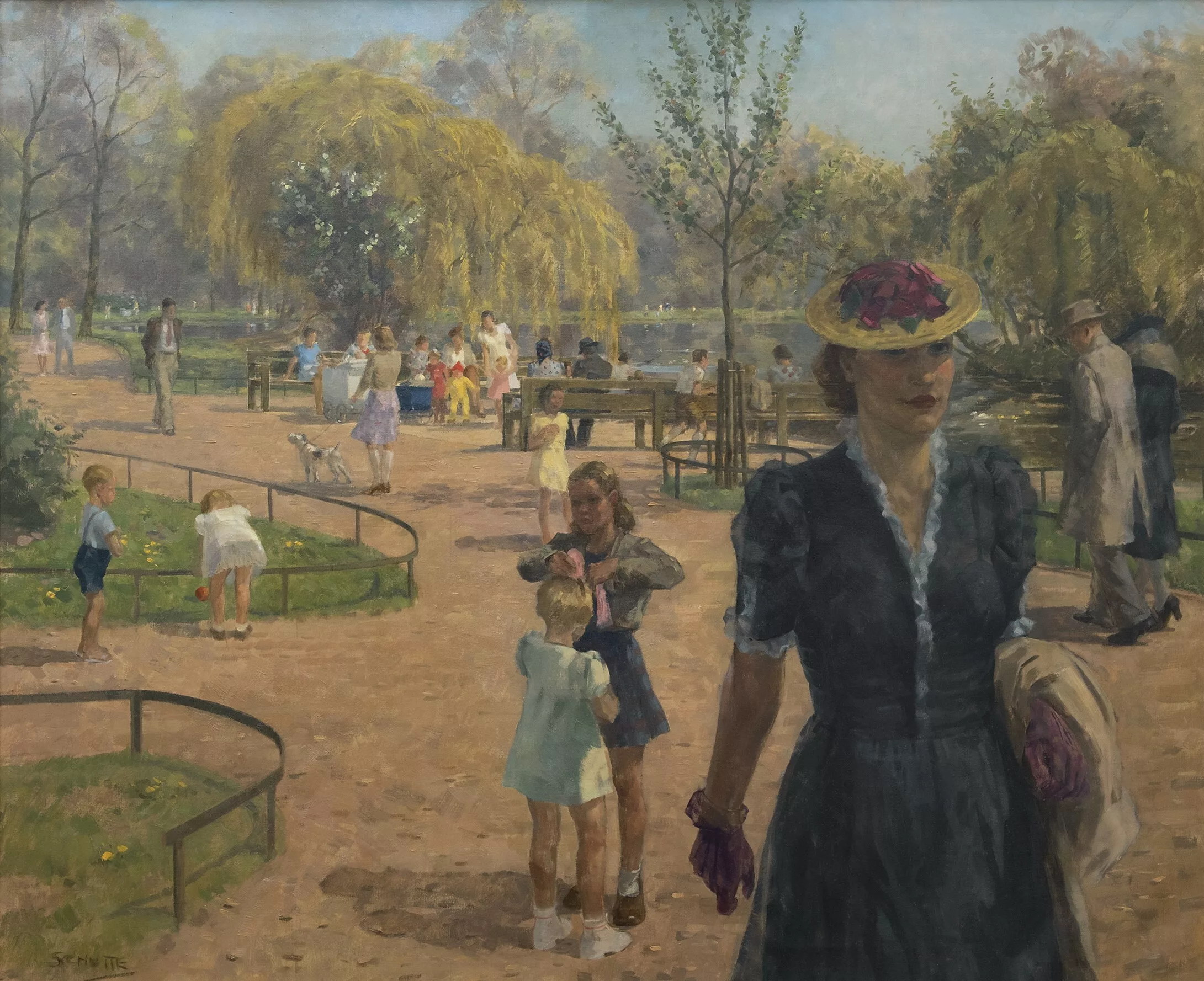 Louis Schutte: Zonnige dag in het Vondelpark in Amsterdam