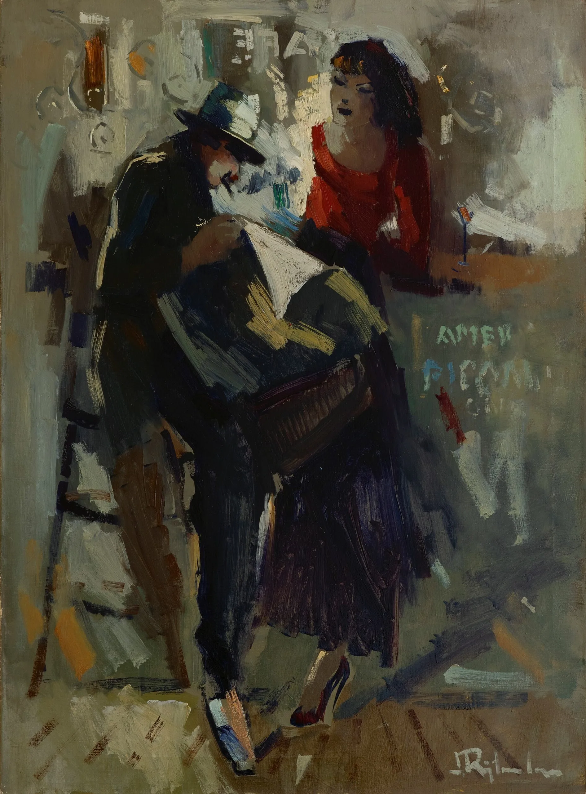 Jan Rijlaarsdam: Caféscène in Parijs