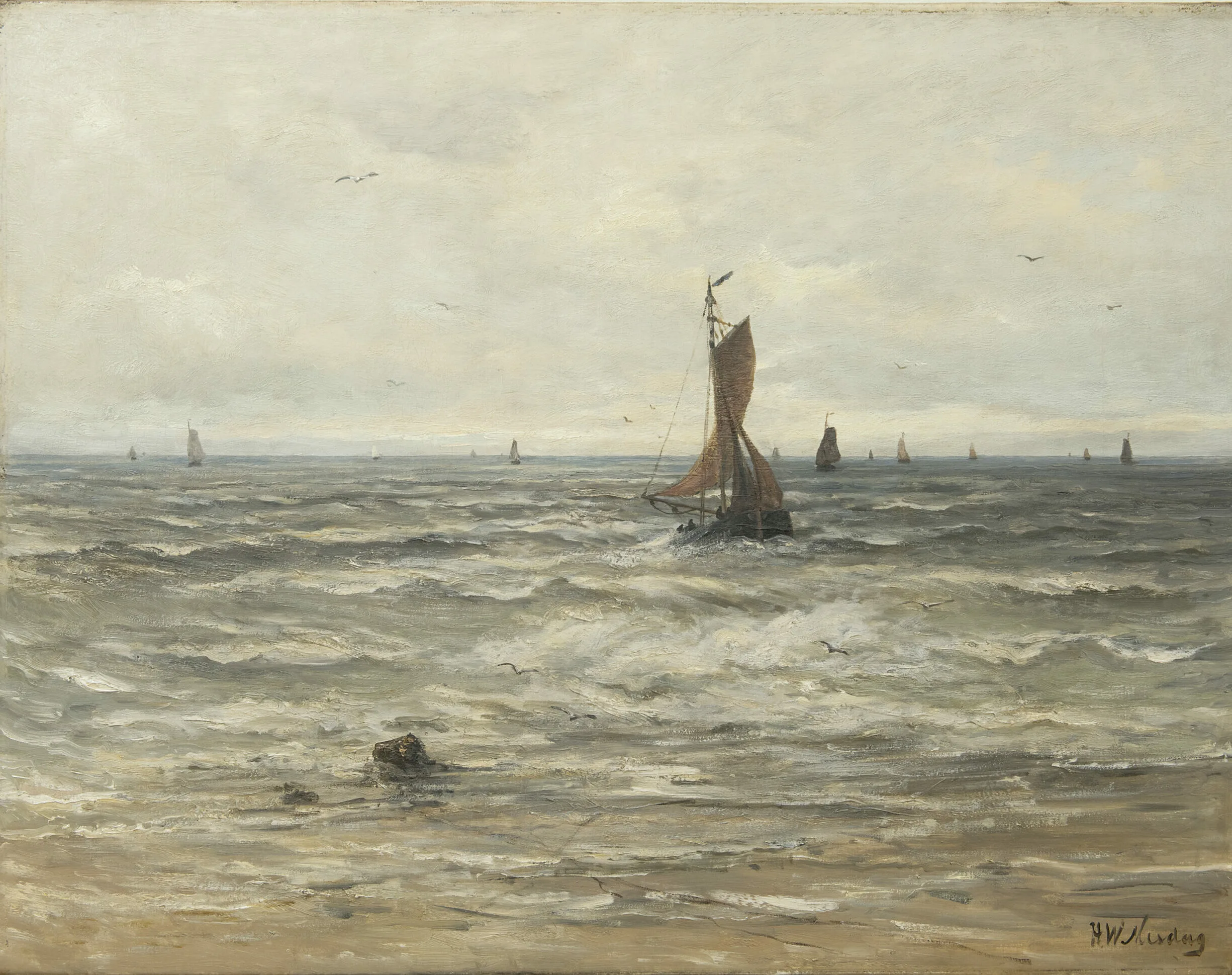 Hendrik Willem Mesdag: Bomschuiten op zee