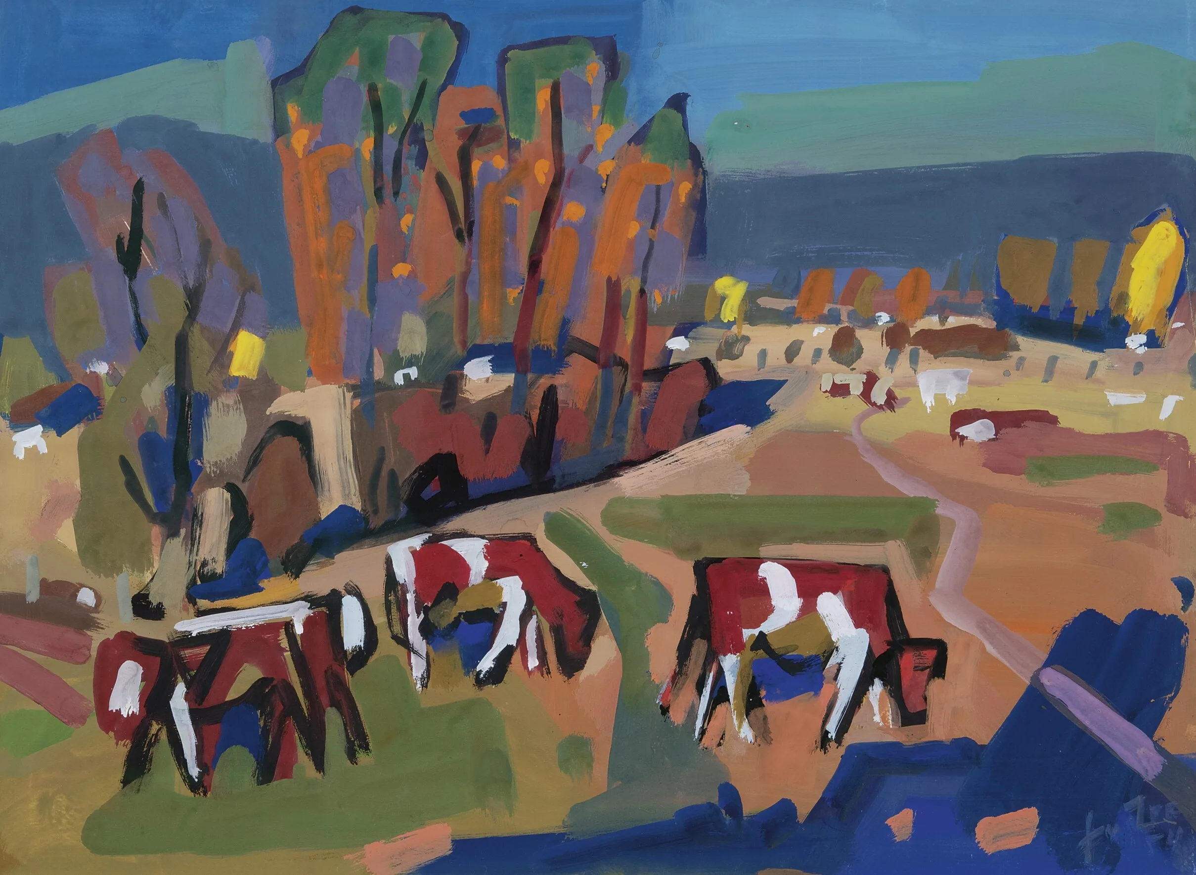 Jan van der Zee: Gronings landschap met koeien