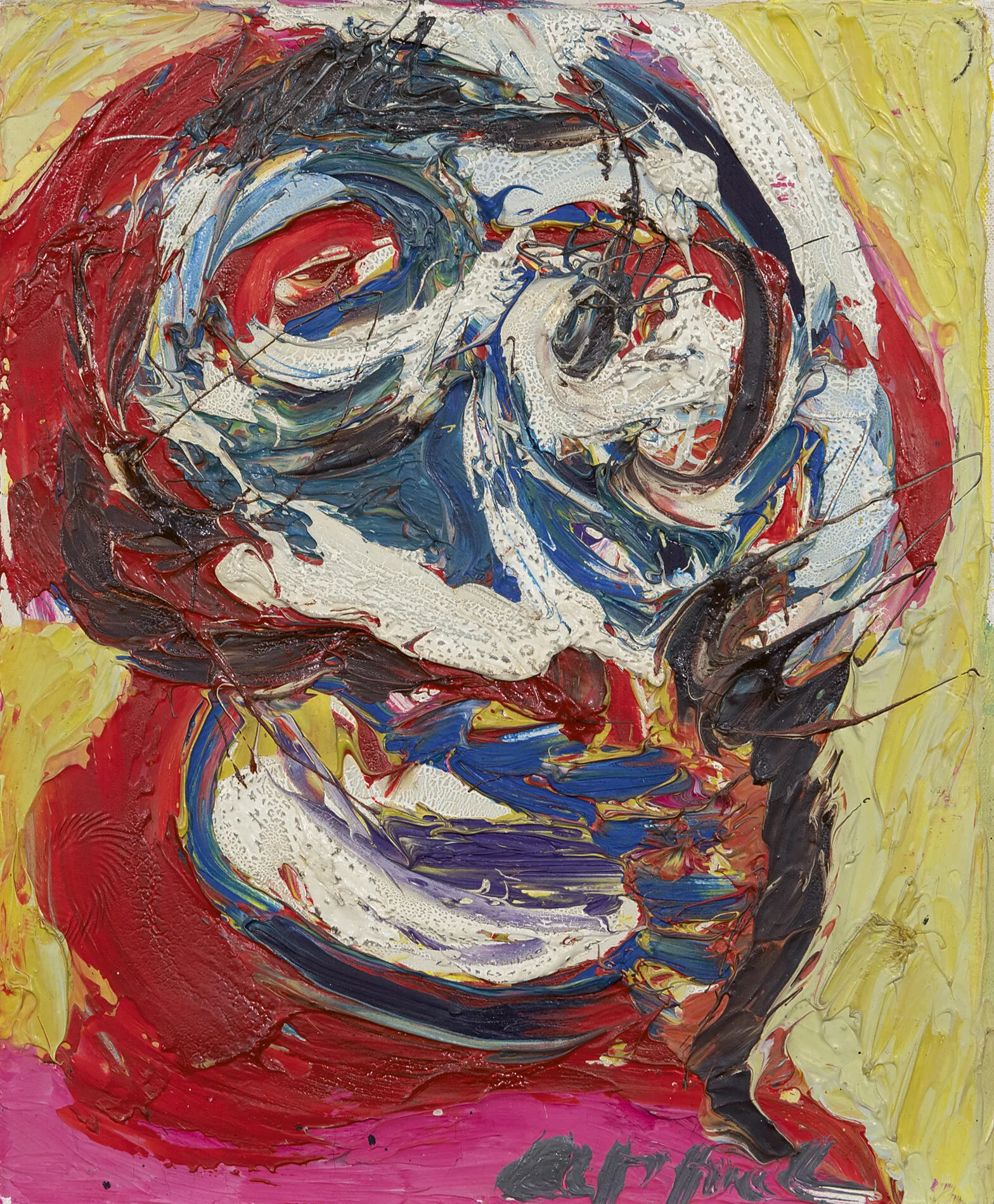 Karel Appel: Figuur tegen gele achtergrond
