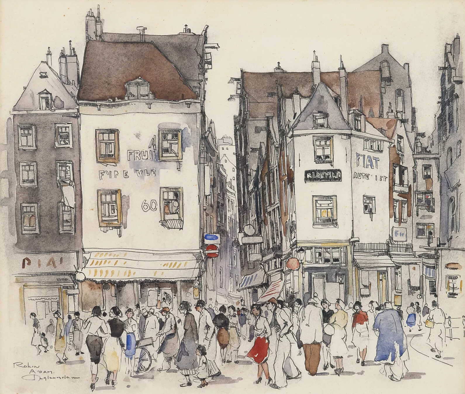 Jan Rijlaarsdam: Winkelen op het Rokin, Amsterdam