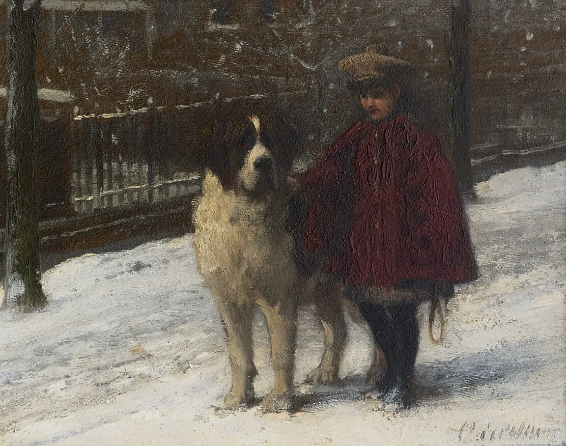 Otto Eerelman: Meisje met haar hond
