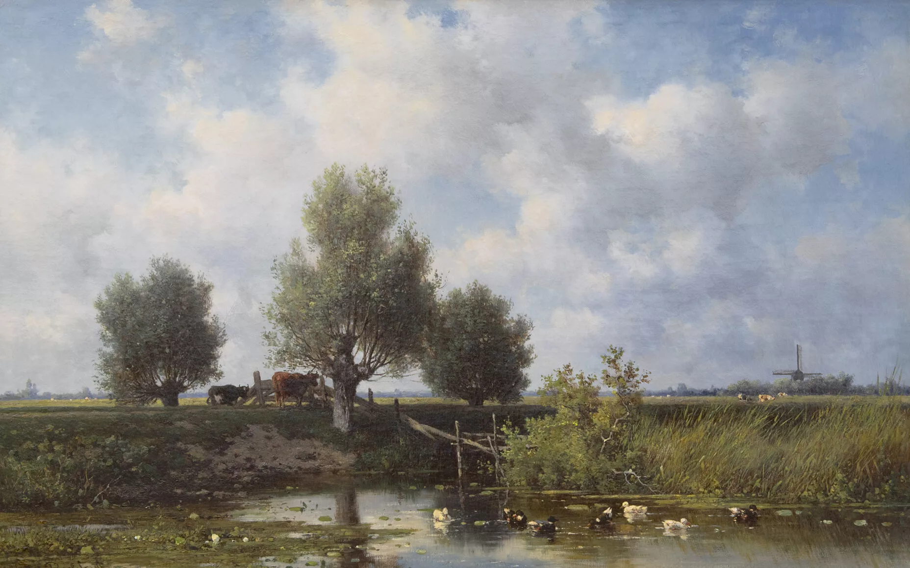 Willem Roelofs: Zomers weidelandschap