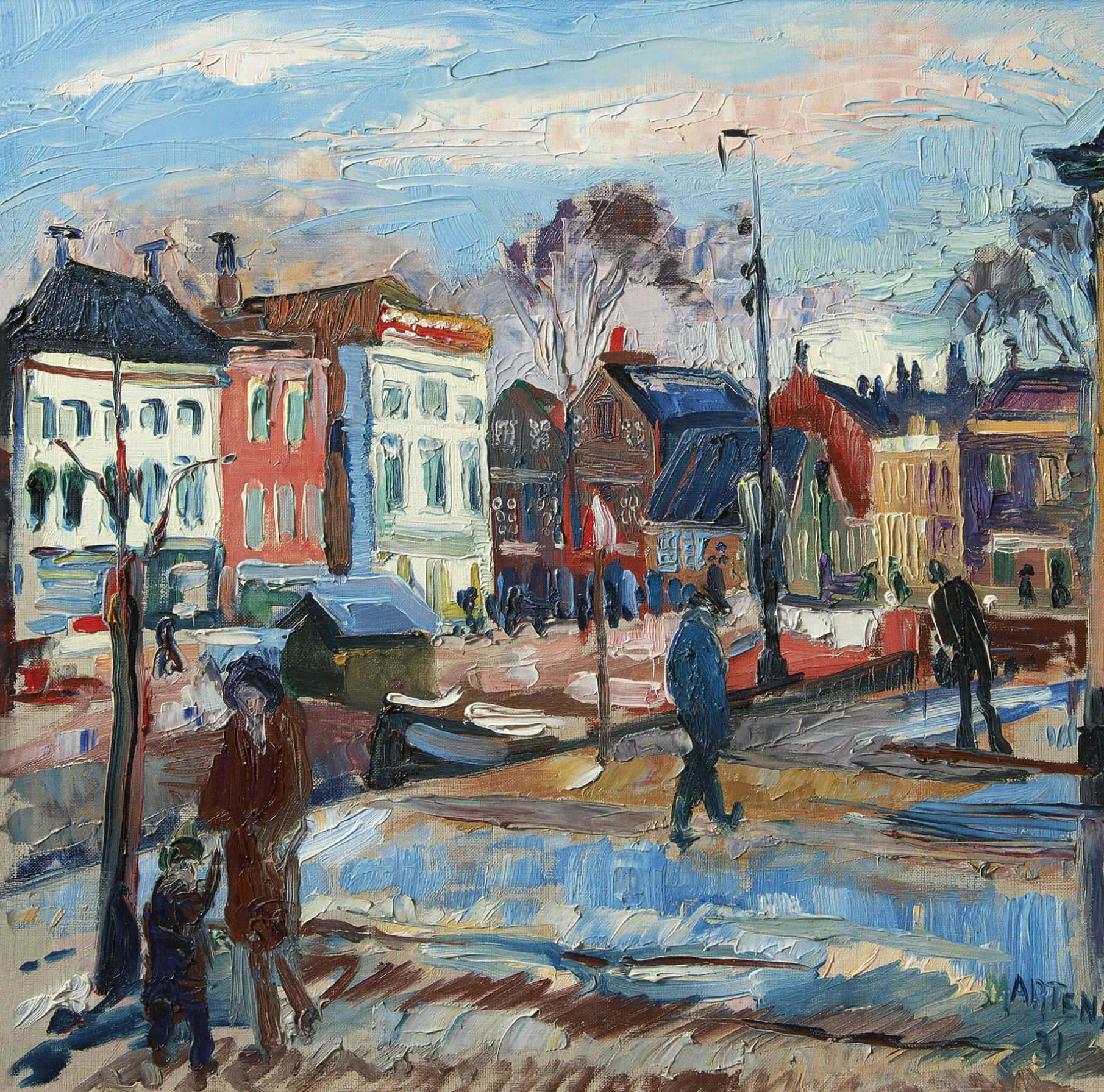 George Martens: Gezicht op het Kattendiep in Groningen
