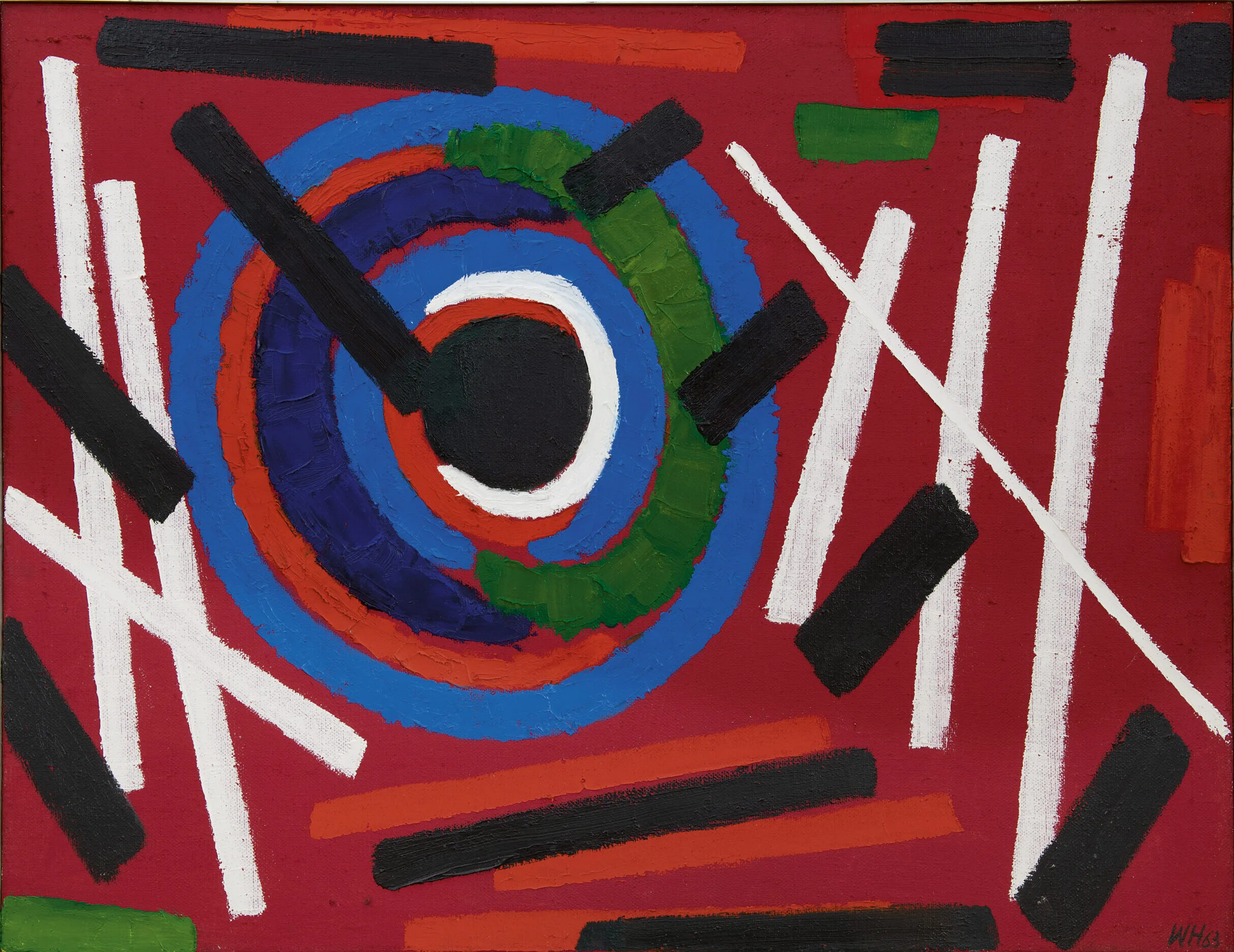 Willem Hussem: Abstract rood