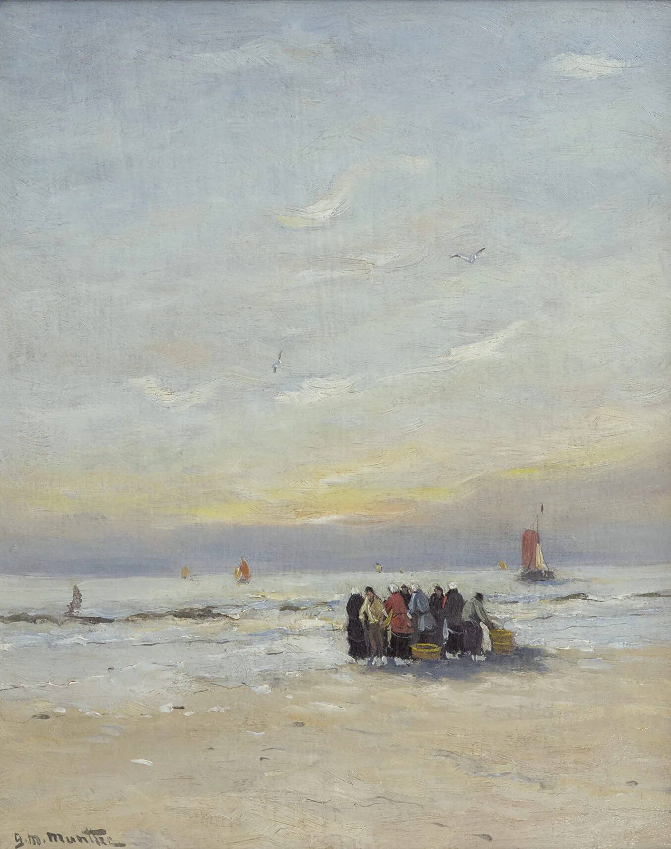 Gerhard Arij Ludwig 'Morgenstjerne' Munthe: Vissersvolk op het strand