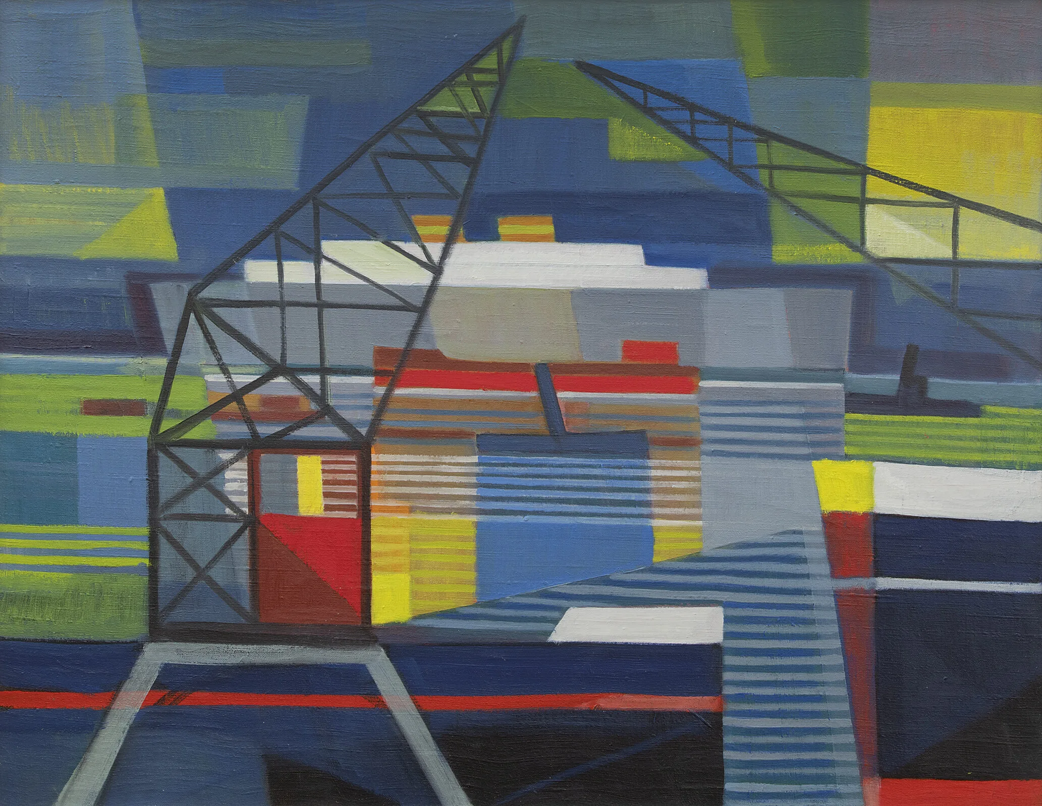 Siep van den Berg schilderij, Haven, te koop
