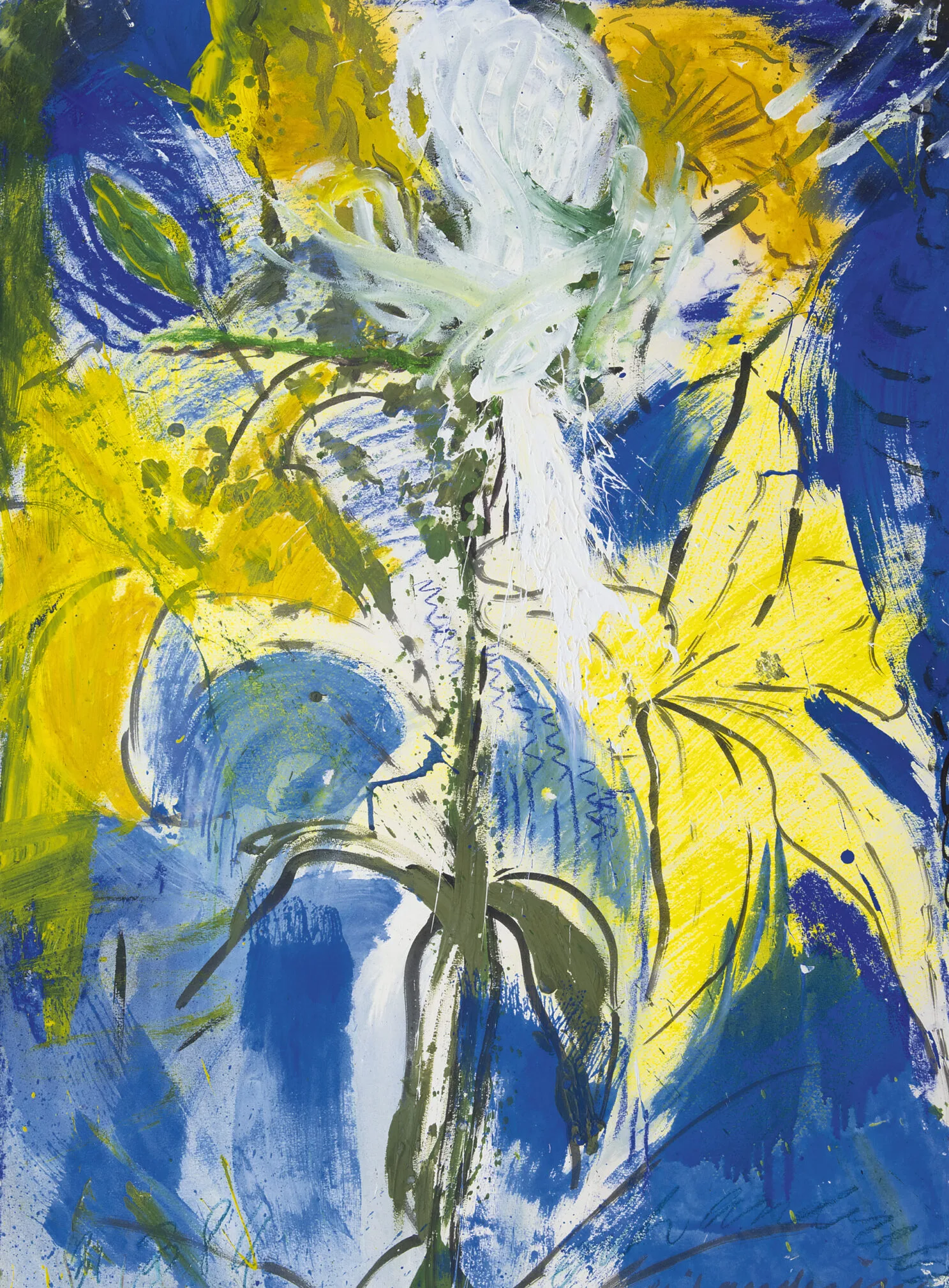 Erik Andriesse schilderij, Gele lelies, te koop!: Gele lelies