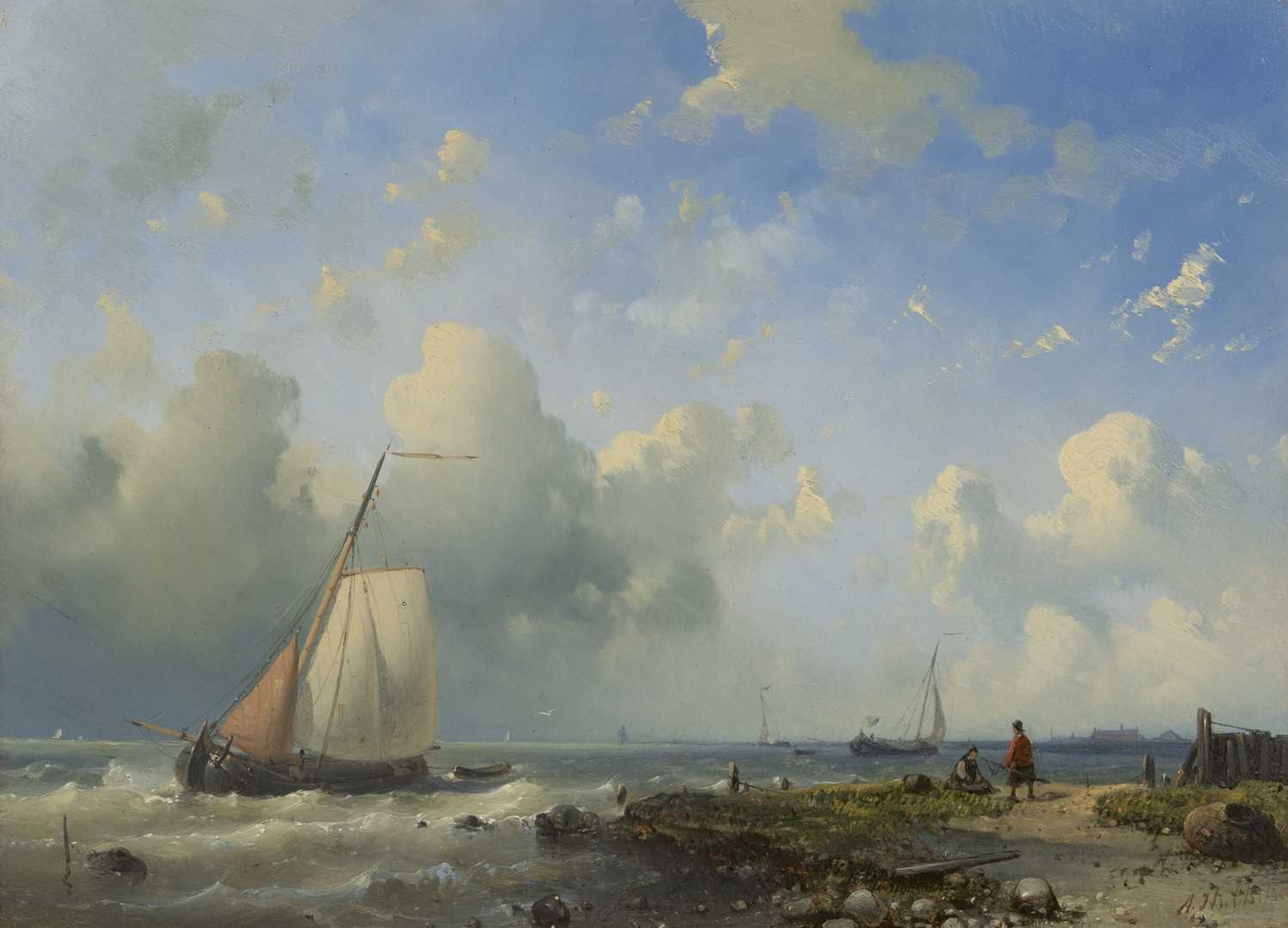 Abraham Hulk: Zeilschepen voor de Hollandse kust