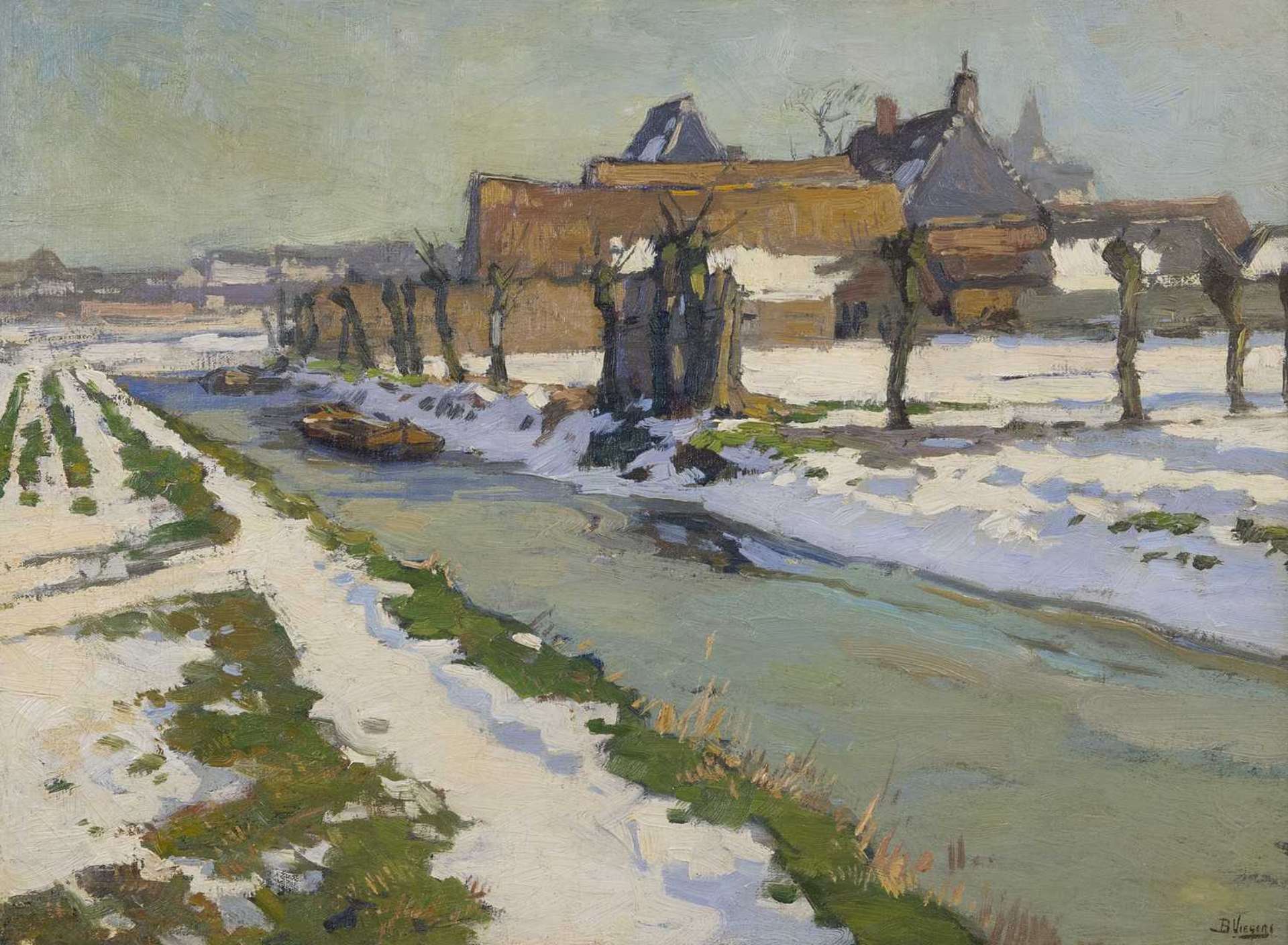 Ben Viegers: Knotwilgen in de winter, omgeving Sassenheim/Lisse