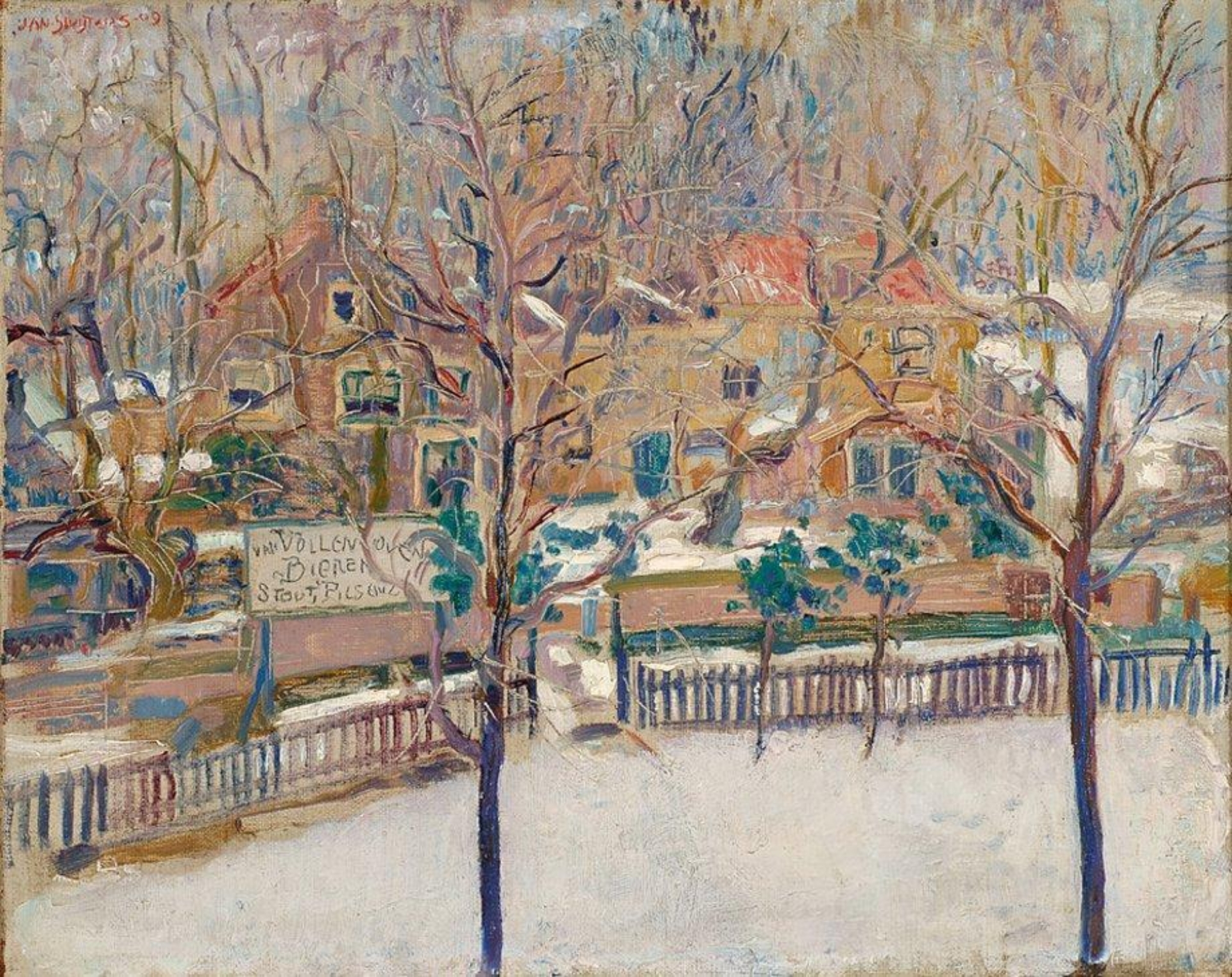 Jan Sluijters: Besneeuwde huisjes te Amsterdam (voormalig Baarsjes, einde Overtoom)