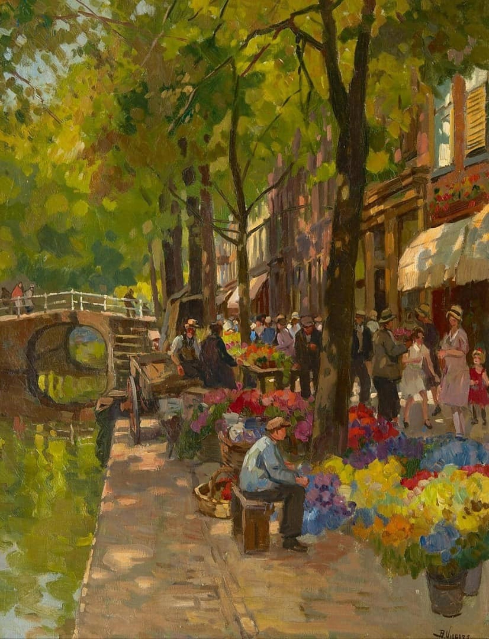 Ben Viegers: Bloemenmarkt in Delft
