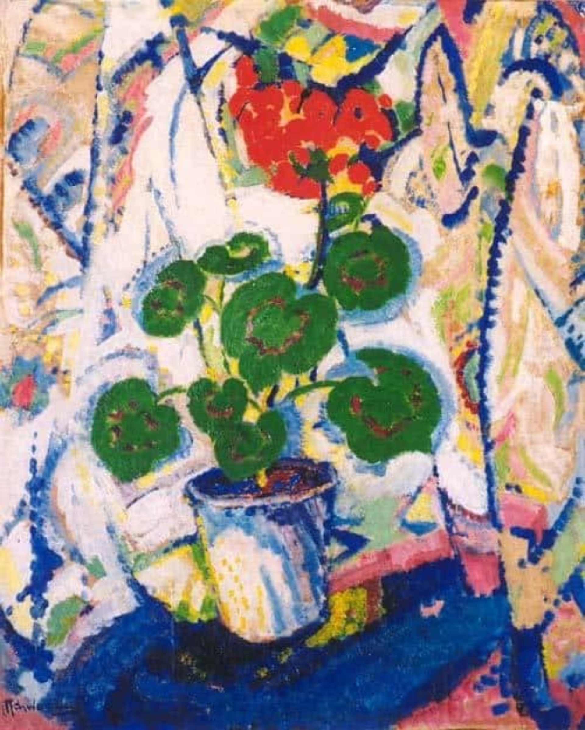 Mommie Schwarz: Bloemstilleven (recto) - Landschap (verso)