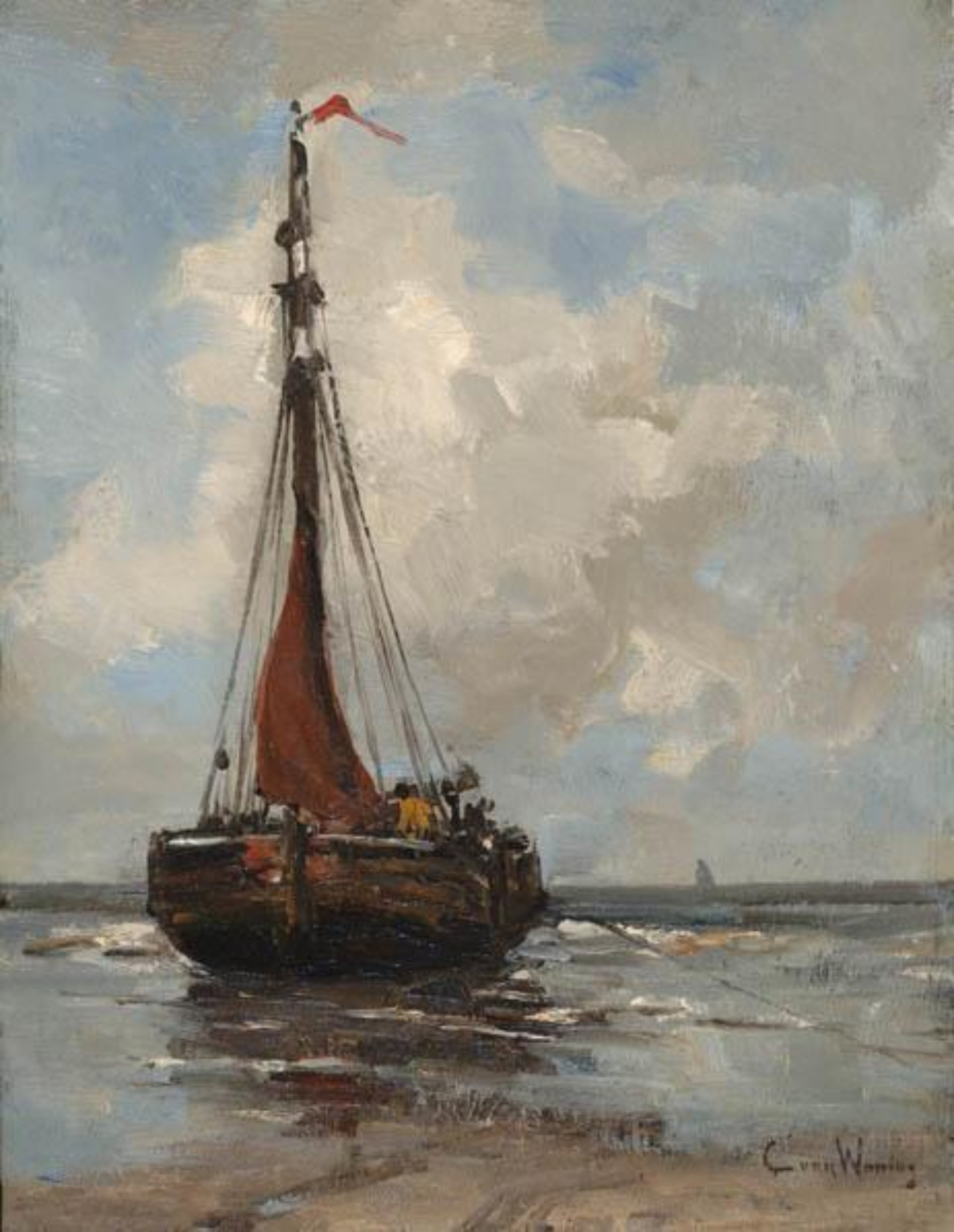 Kees van Waning: Bomschuit op het strand