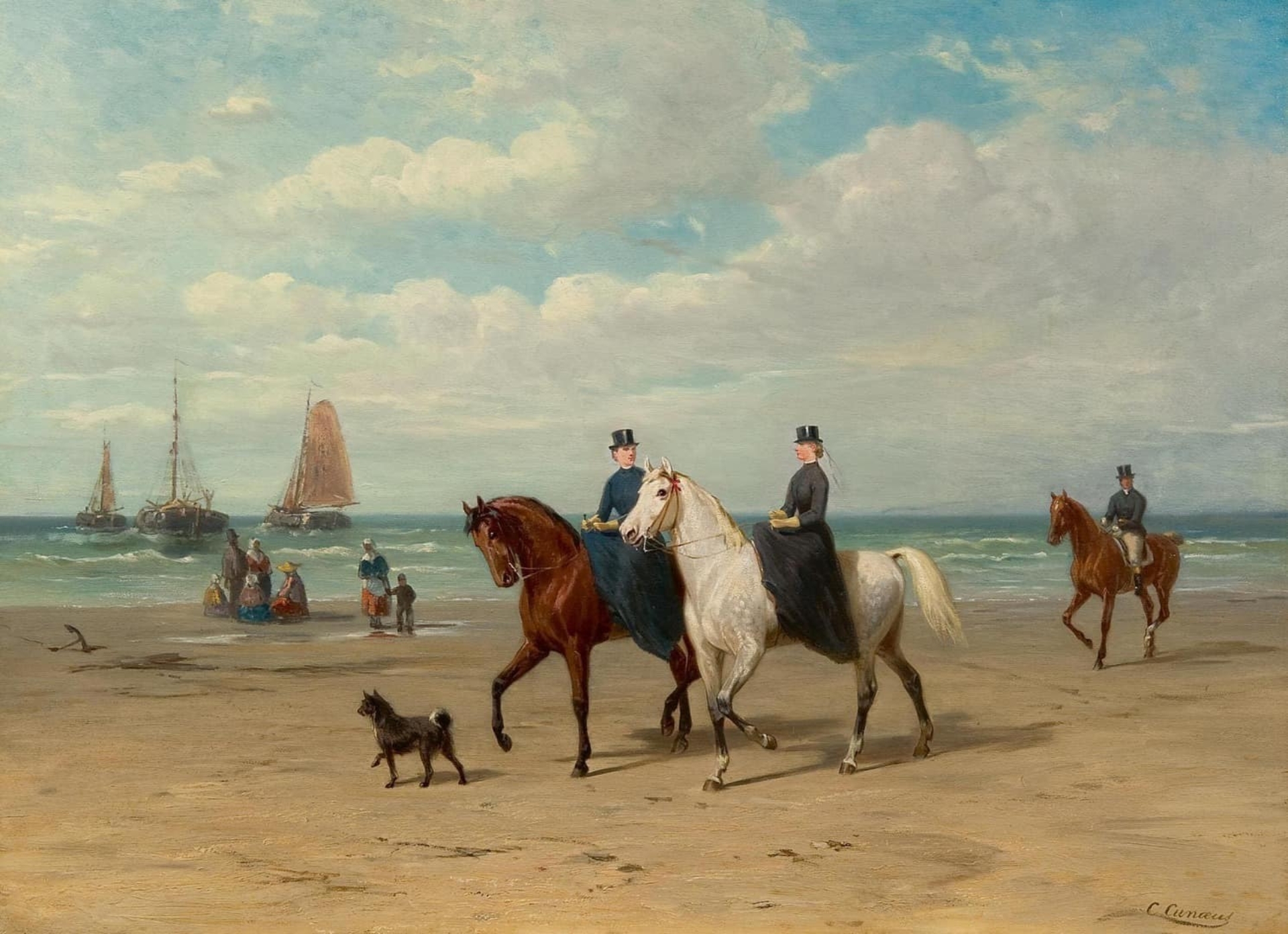 Conradijn Cunaeus: Paardrijden op het strand