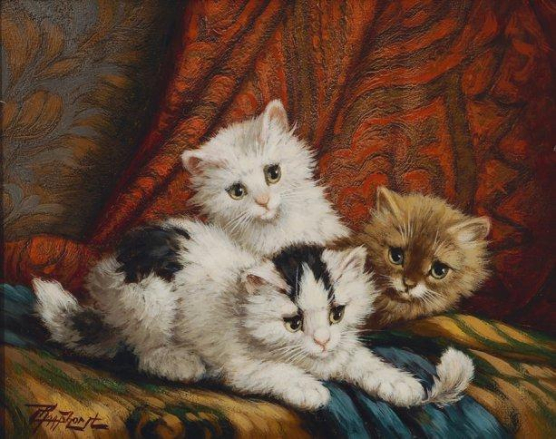Cornelis Raaphorst: Drie jonge katjes